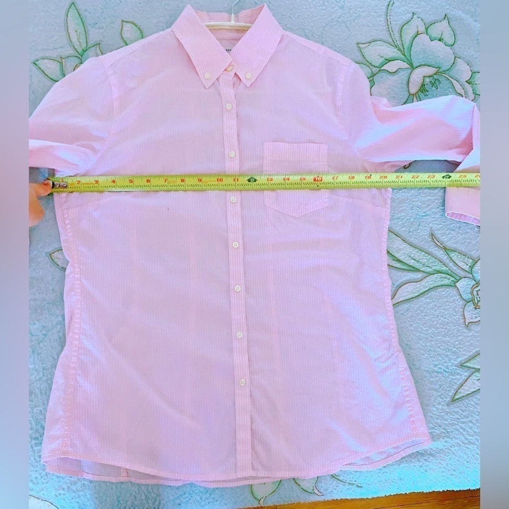 Banana Republic Cotton Button-Down Collared Shirt Pink 3/4 Sleeve SZ 6 - Picture 3 of 9